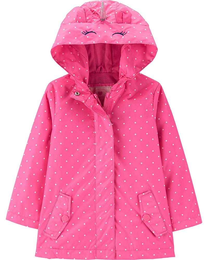 Carter's Girls' Toddler Favorite Rainslicker Rain Jacket Raincoat, Unicorn Pink, 4T
